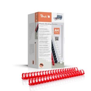Peach  Plastikbinderücken DIN A4 | 28mm | 270 Blatt | 50 Stück | rot | PB428-03 