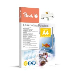 Peach  Laminierfolie A4 | 125 mic | 100 St. | glänzend | Premiumqualität für beste Laminierergebnisse | geeignet für alle Laminiergeräte | PP525-02 