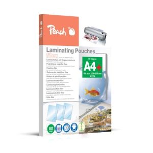 Peach  Laminierfolie A4 | 80 mic | 100 St. | abheftbar | zum praktischen Abheften im Ordner | geeignet für alle Laminiergeräte | S-PP580-21 